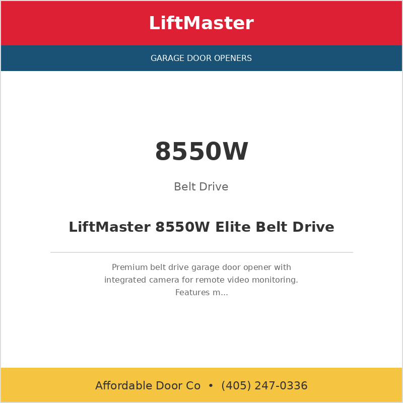 LiftMaster 8550W Elite Belt Drive — garage door repair Oklahoma City