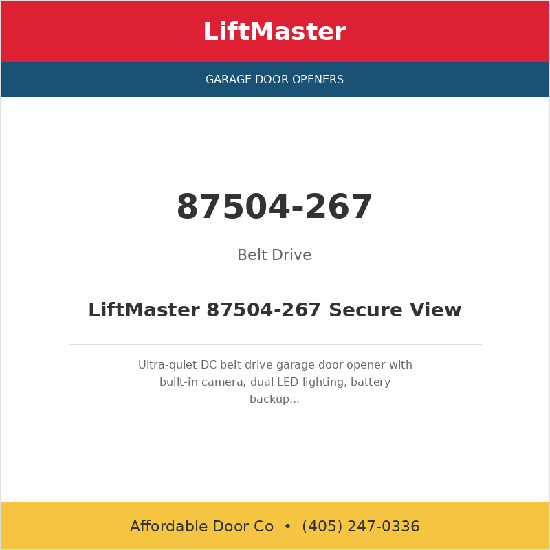LiftMaster 87504 Belt Drive Camera — garage door repair Oklahoma City
